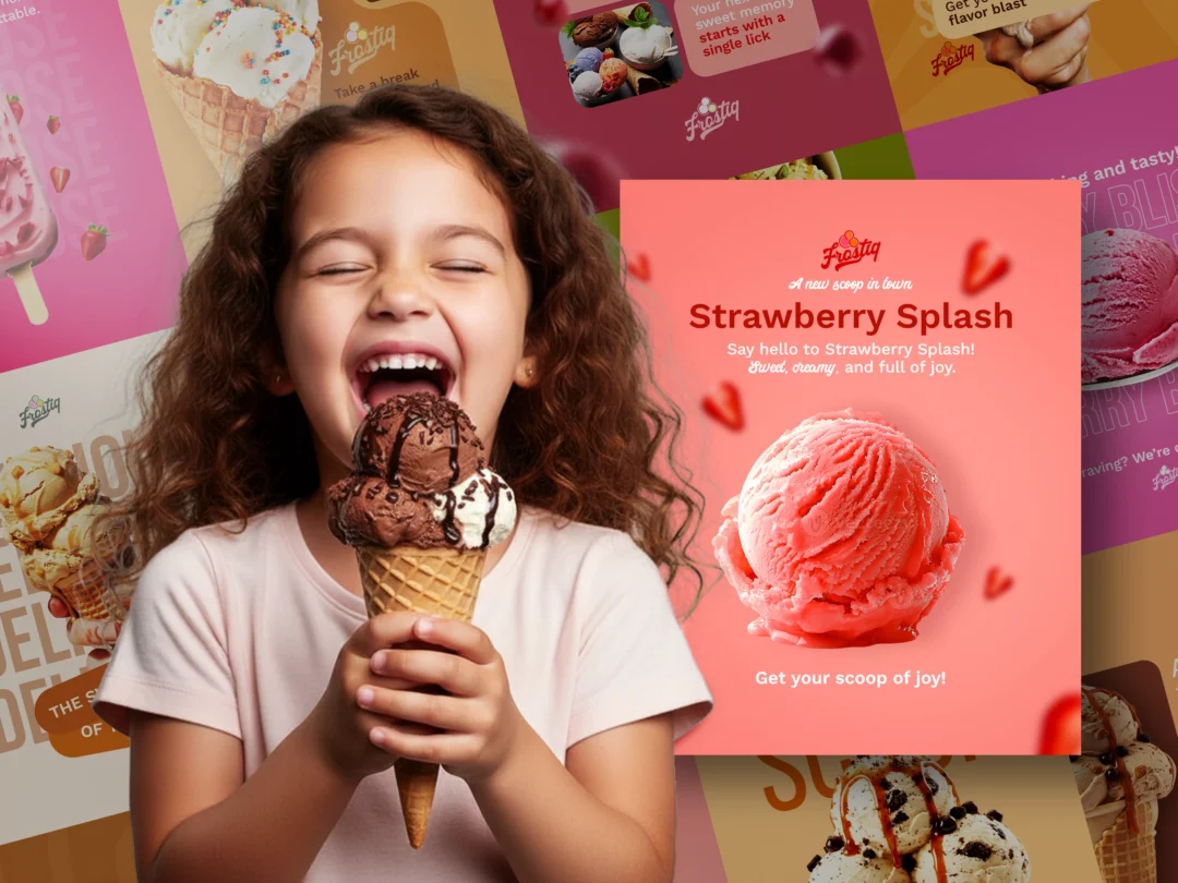 Ice-Cream Parlour Social Media Design – Frostiq